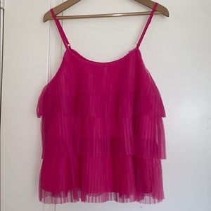 Pink Lily frilly tank top